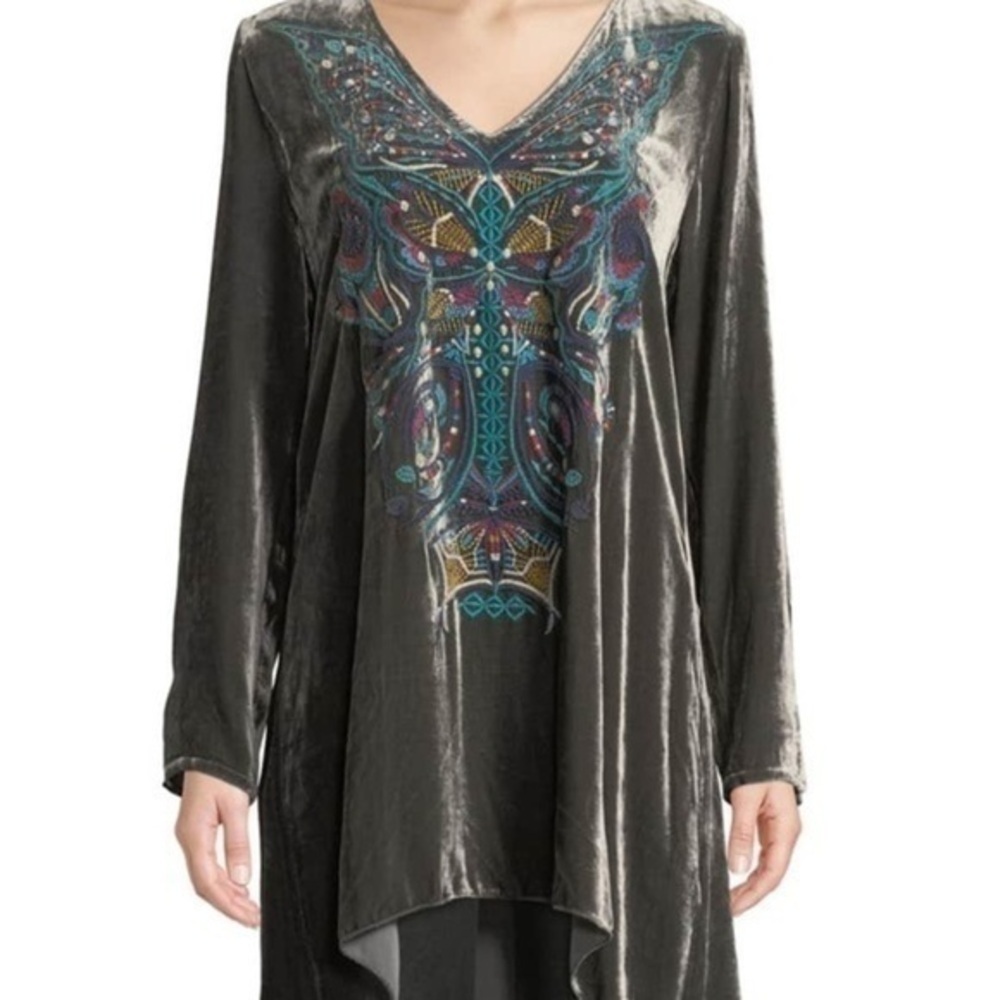 Johnny Was heavily embroidered Aurelia Velvet Tunic NWT (oversized)